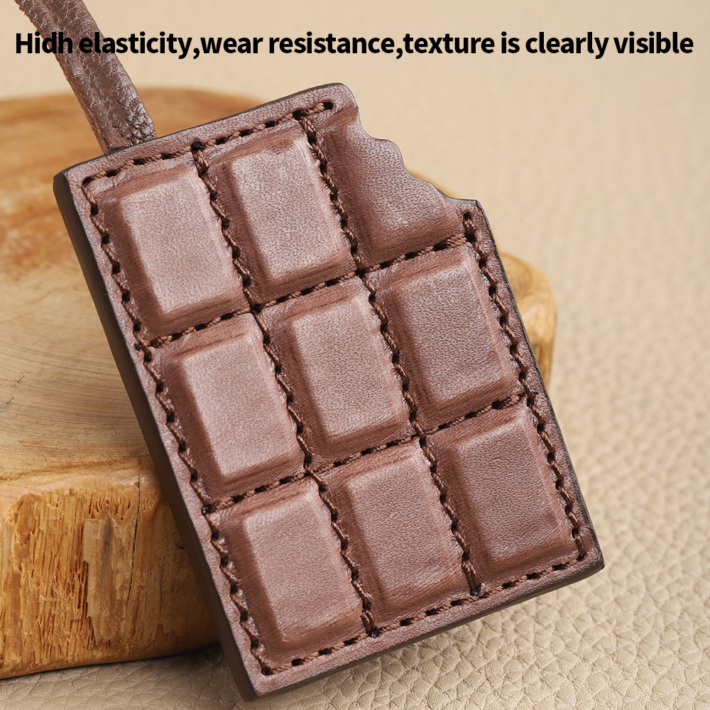 CRAZYSMITH Genuine Leather Bag Charm Chocolate Bag Pendant for LV Bag Ornament Keychain Decoration