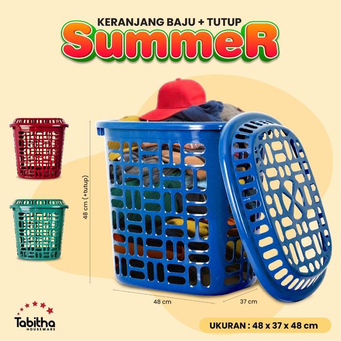 KERANJANG LAUNDRY TUTUP PLASTIK-LAUNDRY BASKET TUTUP