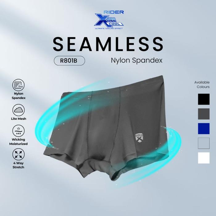 Rider Xtracool Brief Boxer Pria Nylon Spandex dengan Teknologi Xtracool - R801B Warna Abu-abu Ukuran