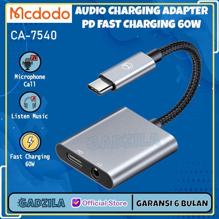 Mcdodo Ca-7540 Audio Adapter Converter Usb C To Jack 3.5Mm + Type-C Pd Terbaru !!!