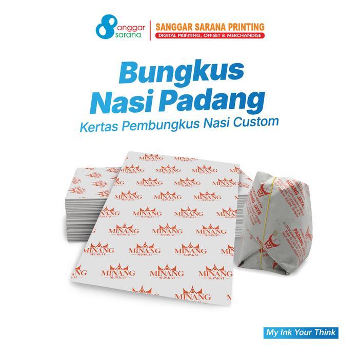 Ssp Kertas Bungkus Nasi Padang Custom Logo Cetak Kertas Nasi Bungkus Makanan Cetak 1 Warna Terbaru