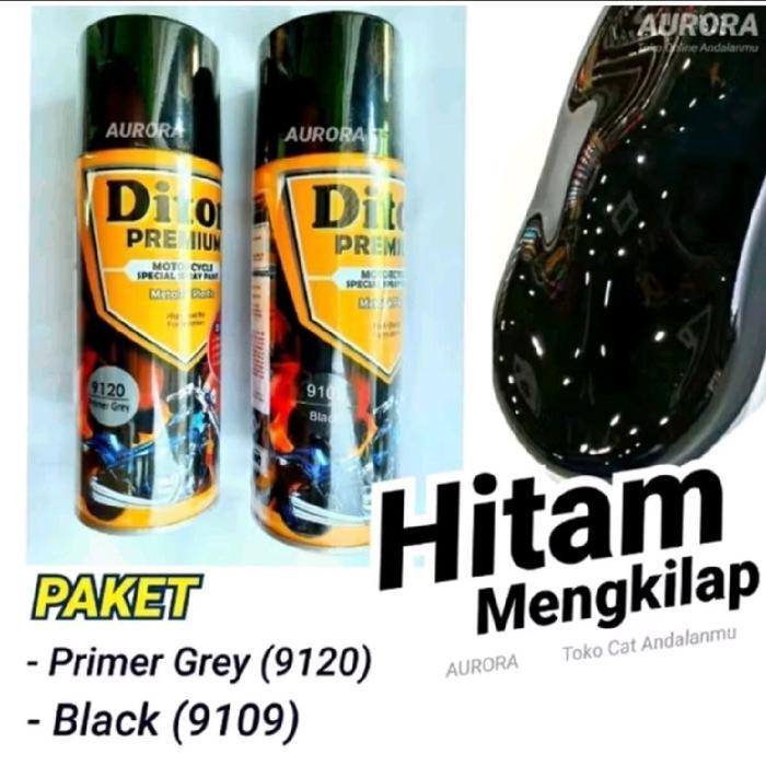 Cat Pilok Diton Paket Cat Epoxy Primer Abu-abu dan Cat Hitam Gloss untuk Pengecatan Diton 9120 Epoxy