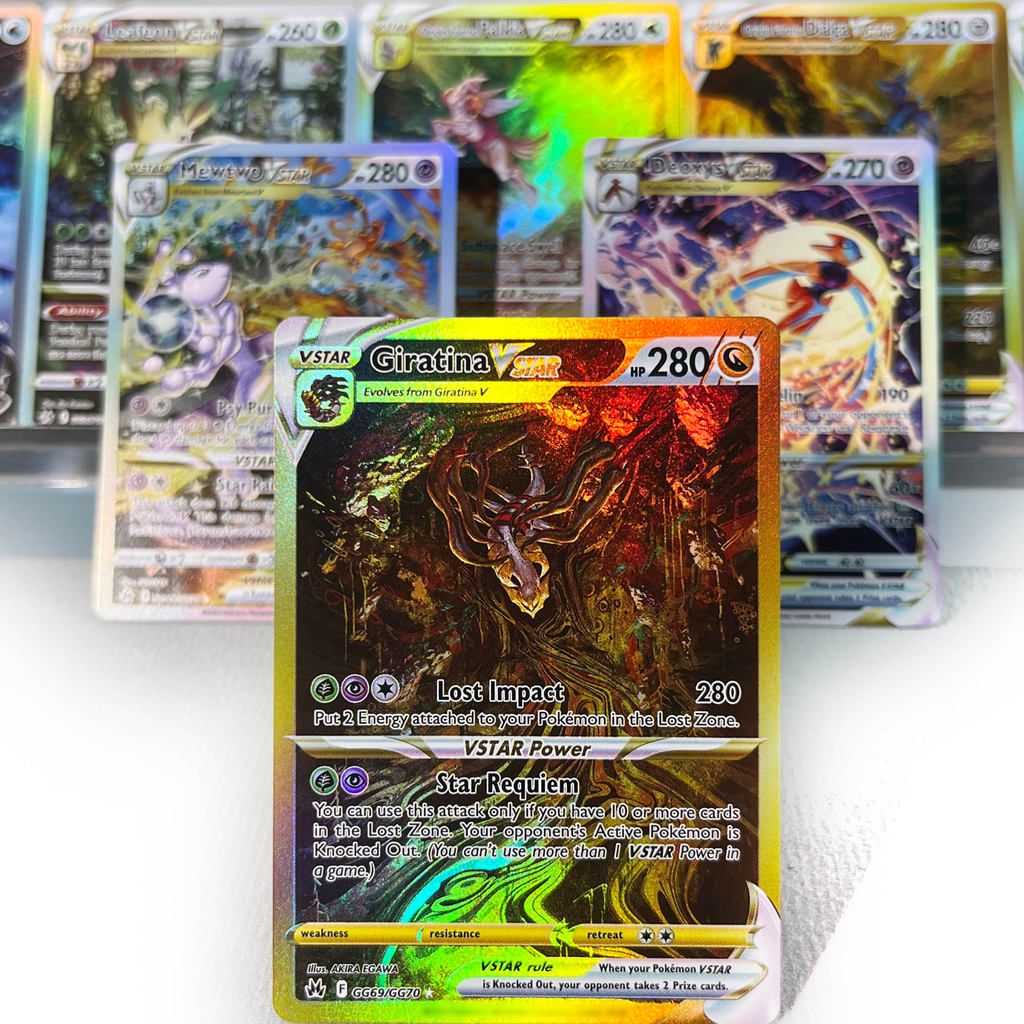 Crown Zenith PKM Cards PTCG5-C Rainbow Rare Mewtwo Giratina Arceus Leafeon VSTAR Collection Battle