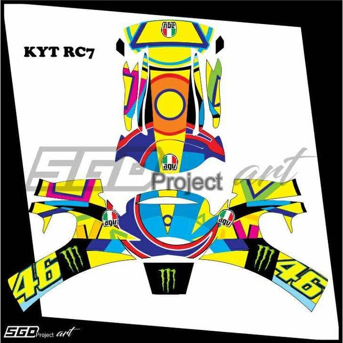 Sticker Decal Helm KYT RC7 Soleluna 2017
