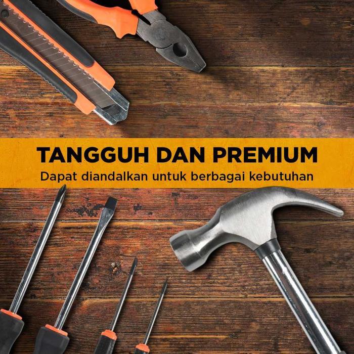 Krisbow Tools - Set Alat Perkakas Tang Palu Obeng Kunci L Lakban With Box Storage 19 In 1 Bg50Tc