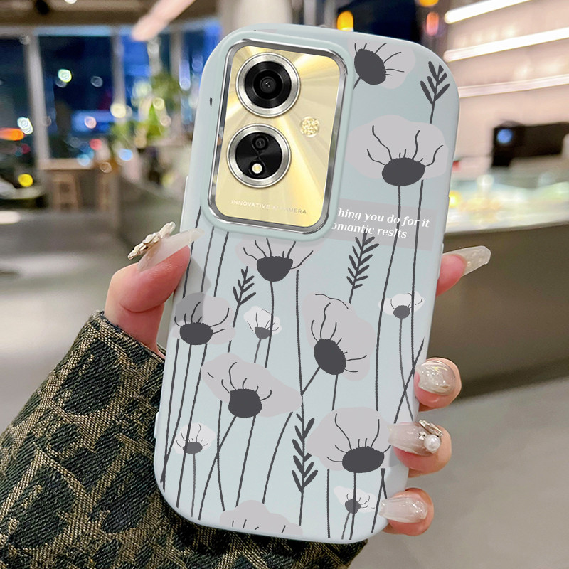 Casing Hp Untuk OPPO A59 F1s Case Casing pola Bunga hitam dan putih Kasing HP model baru Cesing bula