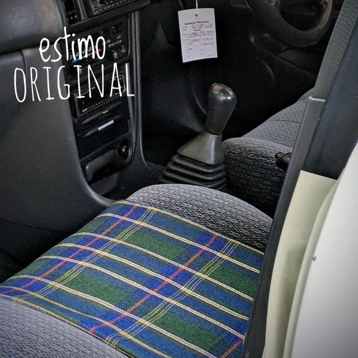 Kain Jok mobil Fabric Tartan kotak Hijau cocok untuk Katana Karimun