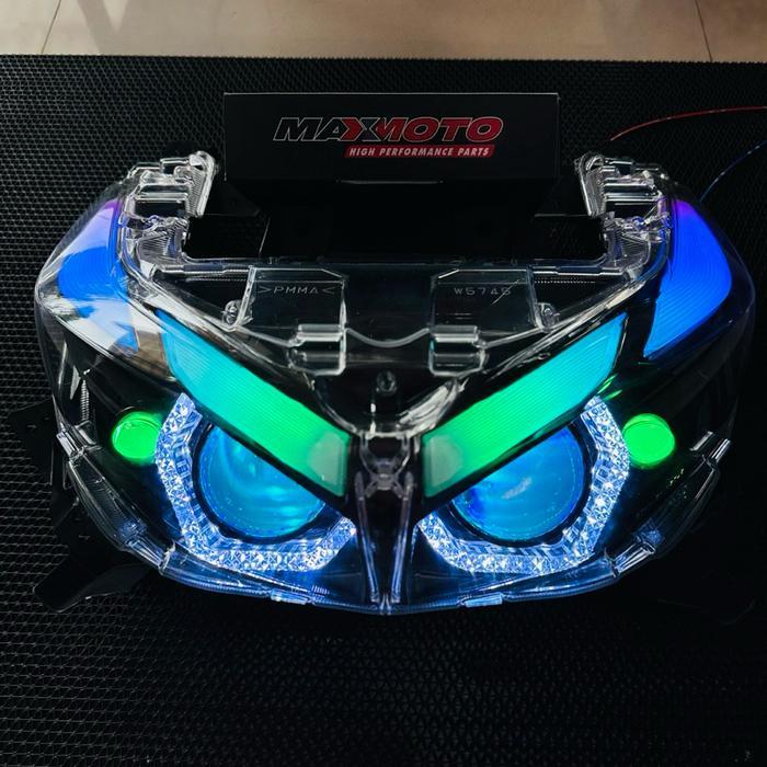 PAKETAN PROJECTOR BILED AES AEROX NEW FULL SET RGB + SAKLAR