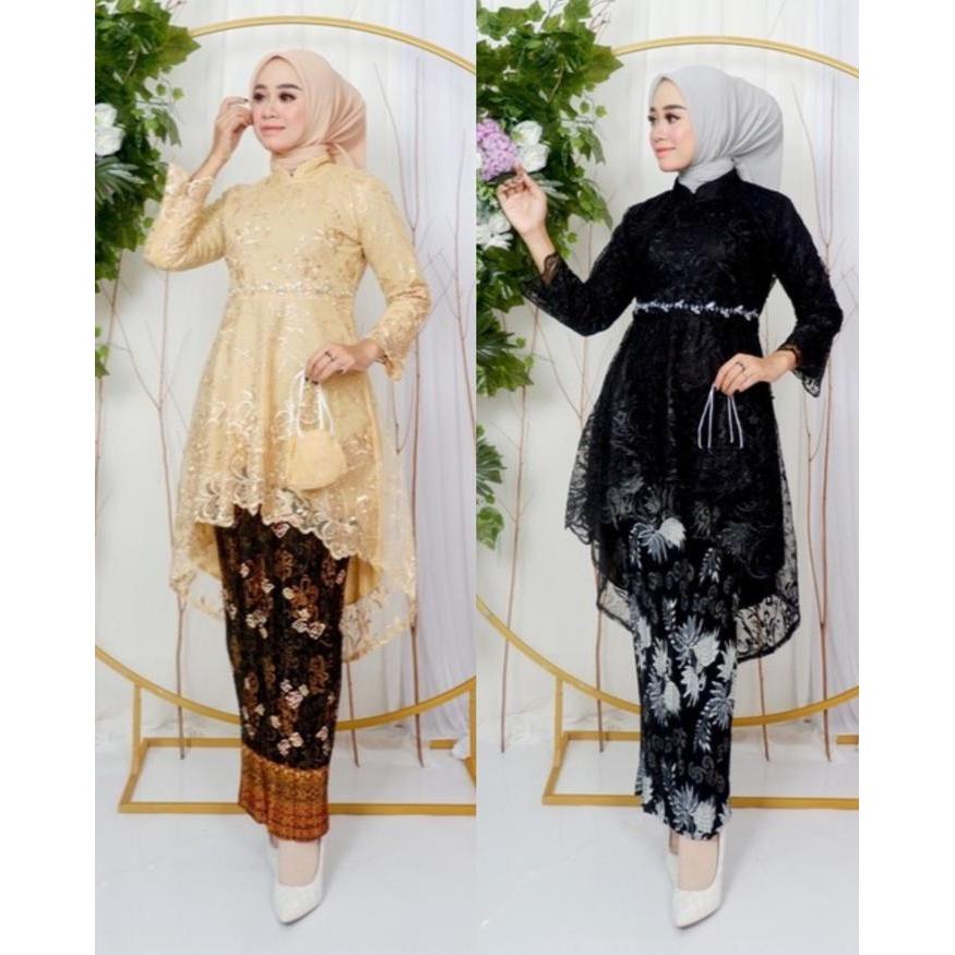 Mira- Setelan Kebaya Lesti Kejora Kebaya Tunik Modern Kebaya Wisuda Modern Kebaya Pesta Mewah