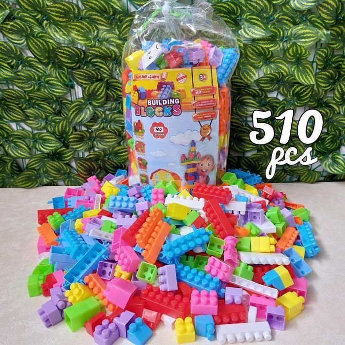 Mainan Lego Block Puzzle Balok Susun isi 510 pcs