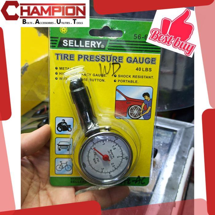 SELLERY Pengukur Ukuran Alat Pengukur Tekanan Ban Tire Pressure Gauge untuk Kendaraan Ukuran Tekanan