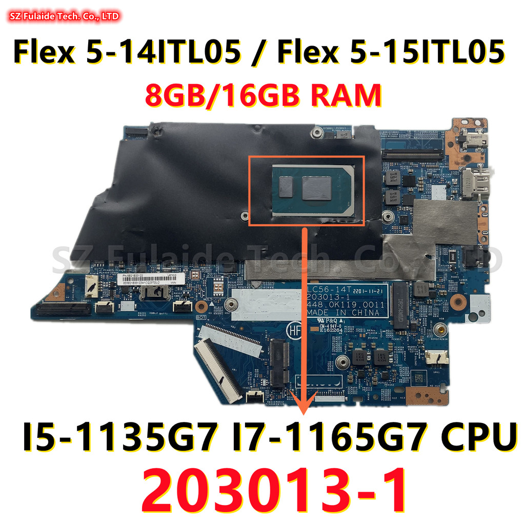 203013-1 For Lenovo ideapad Flex 5-14ITL05 Flex 5-15ITL05 Laptop Motherboard I5-1135G7 I7-1165G7
