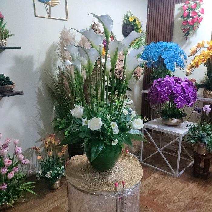 Bunga Dekorasi Pelaminan Artificial Lily Mix untuk Etalase Live
