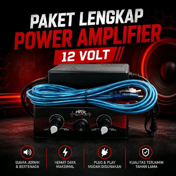 Power Amplifier Mini 12 Volt Stereo Bisa Pakai Aki & Adaptor Input RCA Potensio 2 Volume