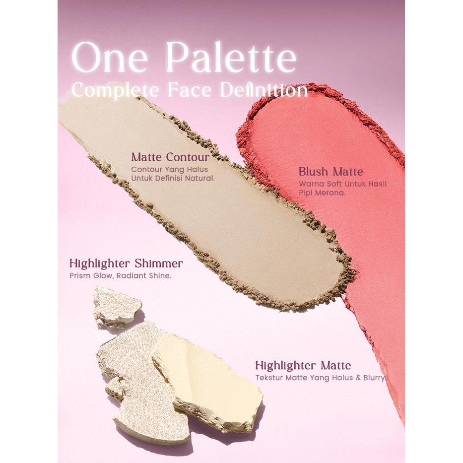 Focallure Prism Multi Glow Palette Highlighter & Contour & Blush Multi-Use Terlaris