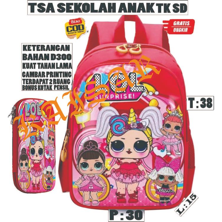 PRODUK TERBATAS tas sekolah anak PIRAL KAISAR BAGS -[COD} Tas ransel Anak LOL Sekolah Perempua
