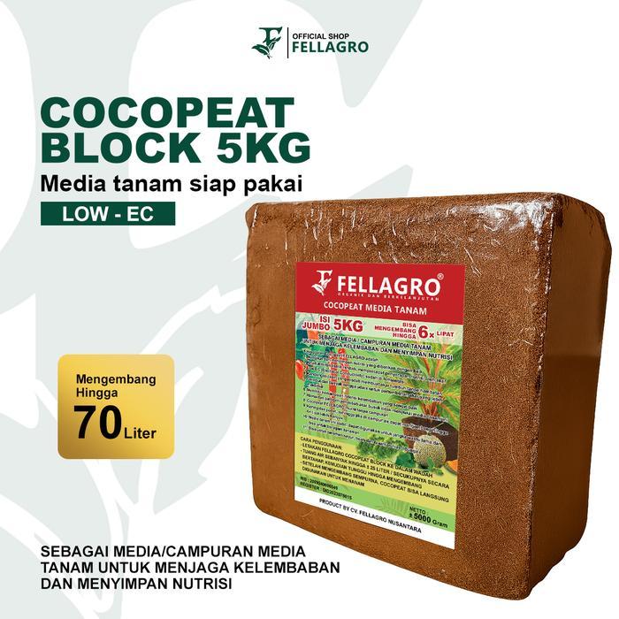 FELLAGRO COCOPEAT BLOK LOW EC 5KG COCOPEAT MEDIA TANAM DAN SEMAI