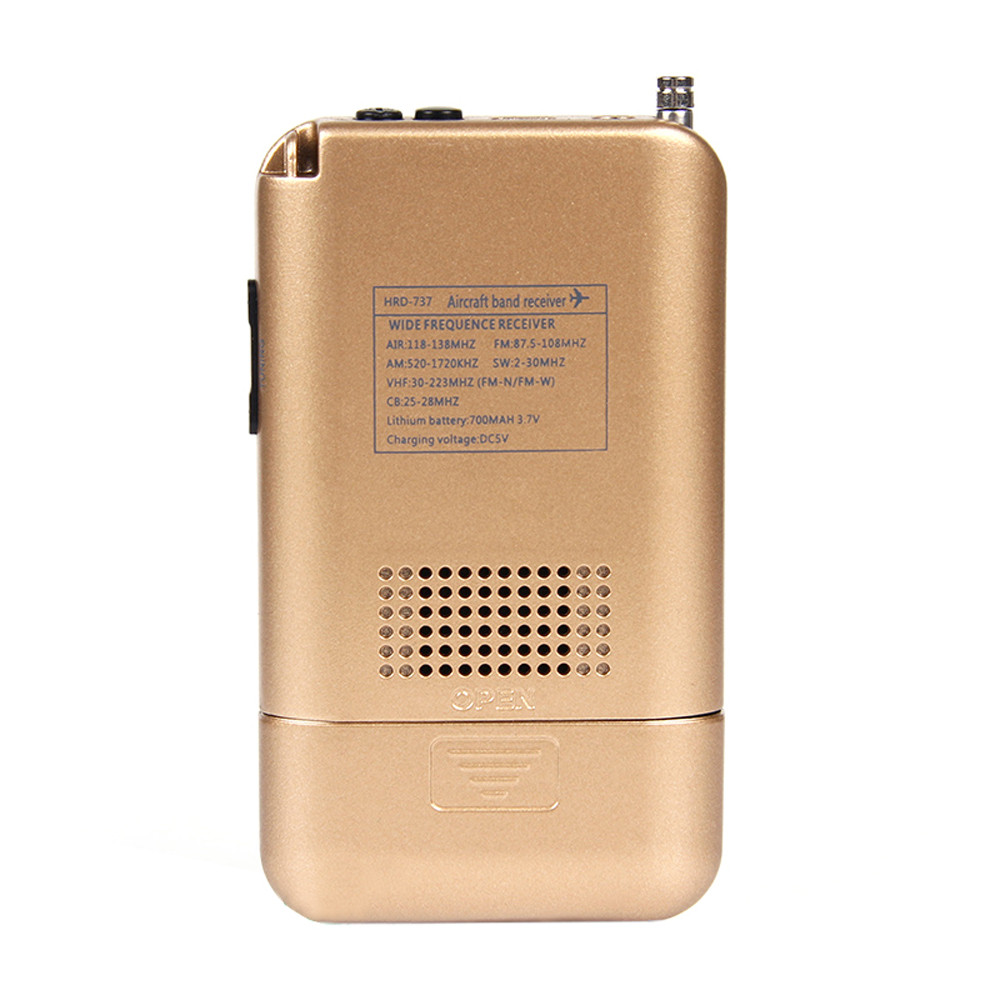 HanRongDa HRD-737 Portable Full Band Radio Aircraft Band Receiver FM/AM/SW/ CB/Air/VHF World Band