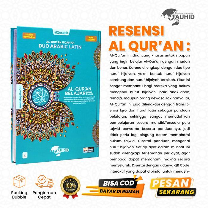 Al QurAn Duo Arabic Latin A4 Mushaf Besar Transliterasi Dan Bacaan Iqro Untuk Pemula Tbk