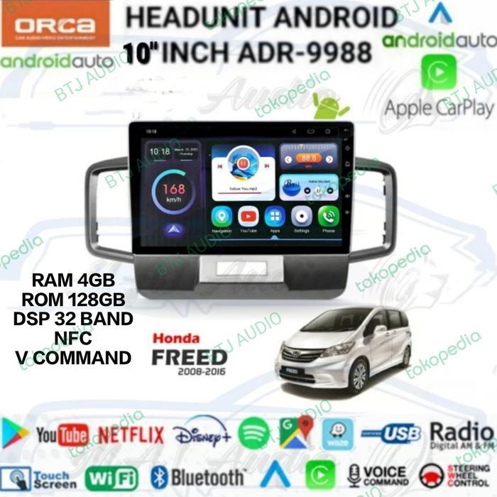 Ready HEAD UNIT TAPE MOBIL ANDROID ORCA OEM HONDA FREED LAYAR 10 INCH