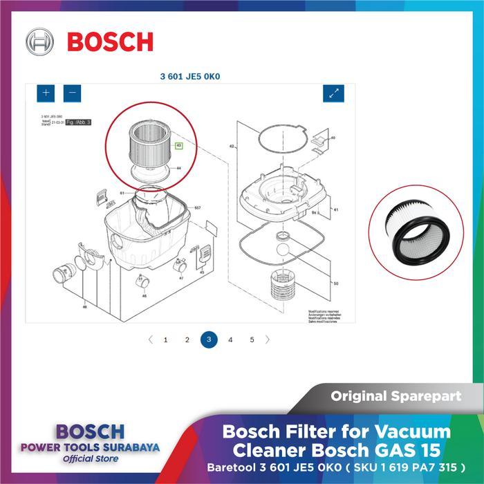 ` Original Filter for Bosch GAS 15 Vacuum Cleaner