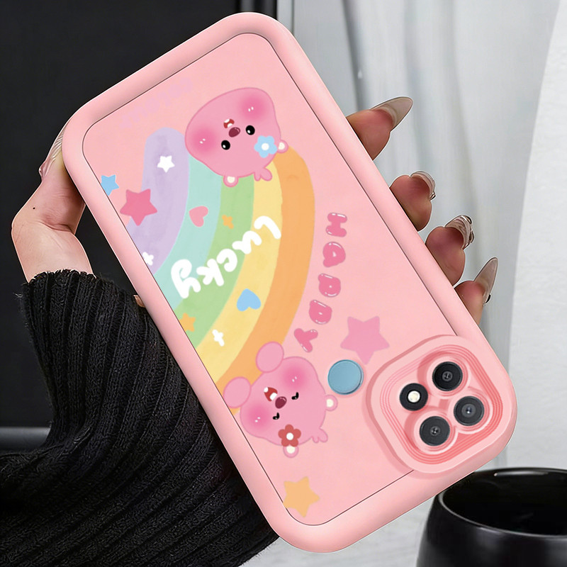 Casing Hp untuk OPPO A15 A15s A35 4G Case Bebek Laut Pelangi Kasing  silikon Cesing  Softcase modeln