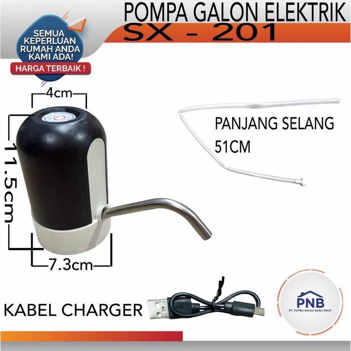 vanisashopp Pompa Galon Elektrik Rechargeable Dispenser Air Galon Listrik SX-201