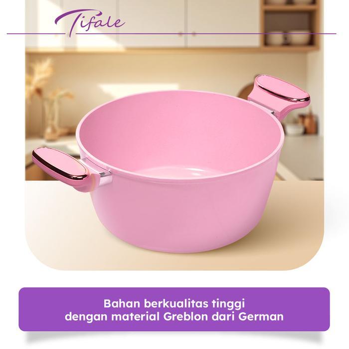 BIG SALE Tifale Aesthetic Jolie Pan Pink Blossom Casserole 24 cm Ceramic coated Premium Casserole