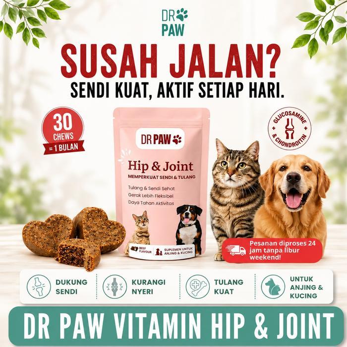 Royal Canin - Dr Paw - Vitamin Kucing Vitamin Anjing Urinari Sendi Dan Otot 150 Gr Soft Chew