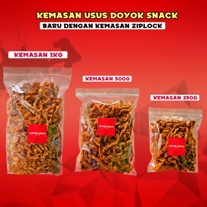 PRODUK TERBATAS 500g Kripik Usus Pedas Daun Jeruk Kriuk Camilan Snack Food Kering Jaya Makmur 2