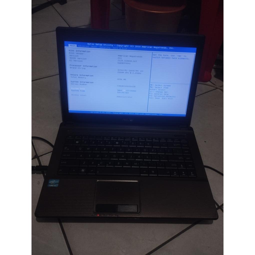 Laptop Asus A44H RAM 4GB Core i3