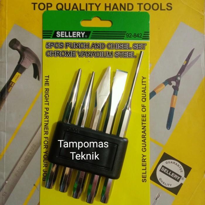 Pahat Besi 5pcs Sellery USA Punch and Chisel Set Chrome Vanadium Steel