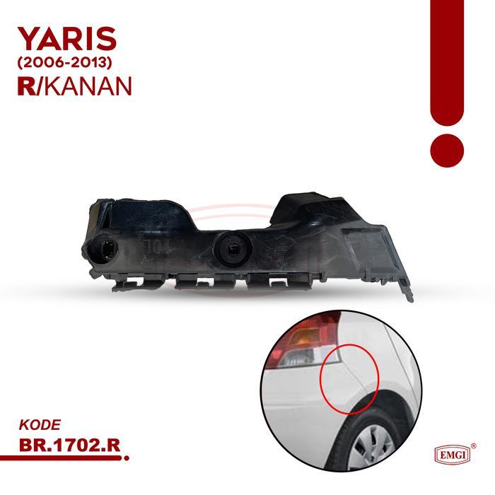 EMGI - Bracket Bumper Belakang Yaris 2006 2007 2008 2009 2010 2011 2012 2013 HITAM - BR.1702.R/L