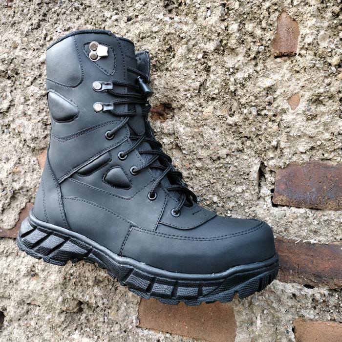 sepatu pdl tni polri sepatu tactical sepatu biker touring black venom Karet Boots