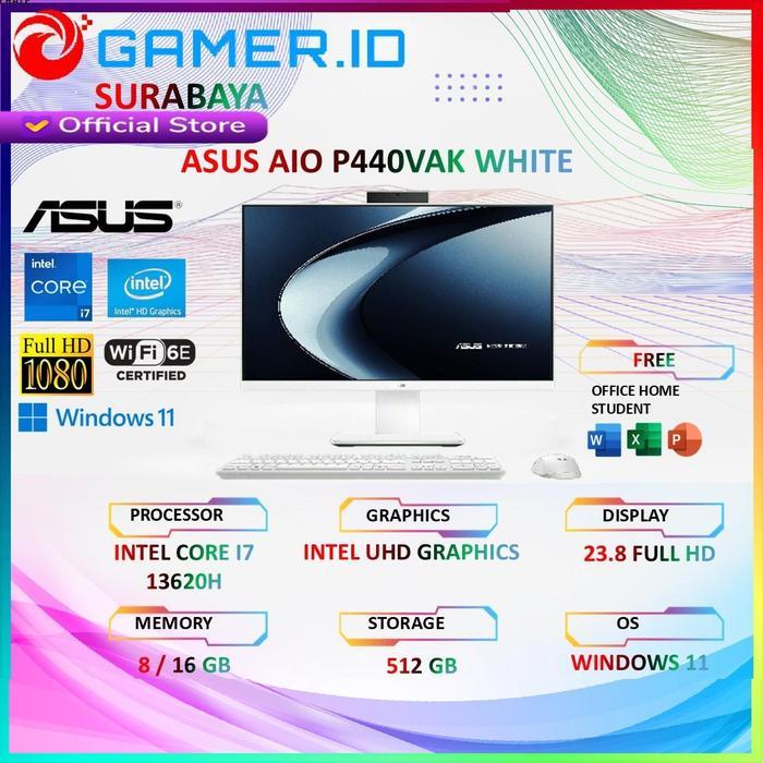 ASUS All In One PC Desktop AIO P440VAK Intel COre i7 13620H RAM 8 / 16 GB SSD 512 GB WIndows 11 +