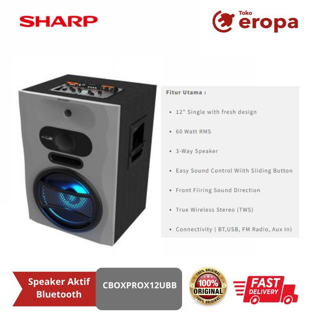 Speaker Aktif Bluetooth Sharp CBOXPROX12UBB