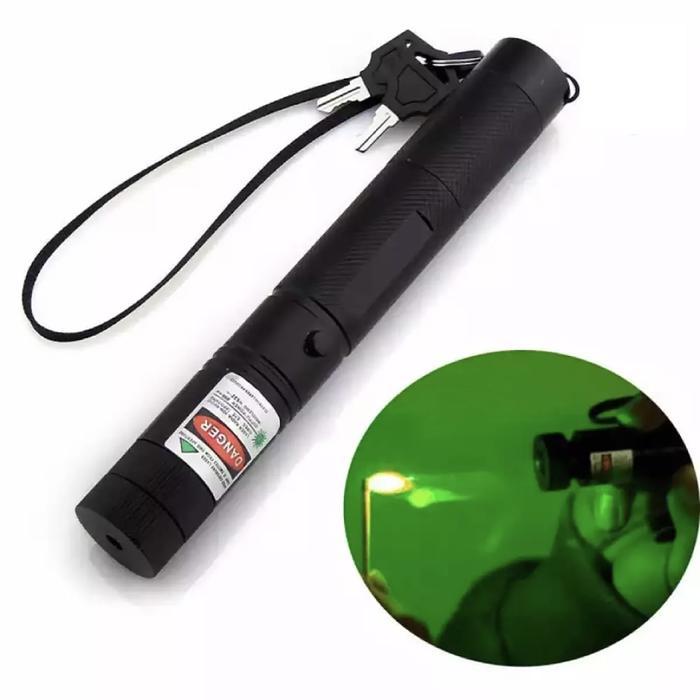 Premium [Kbm] Green Laser Pointer 303 / Senter Jarak Jauh Presentasi Rechargeable Original