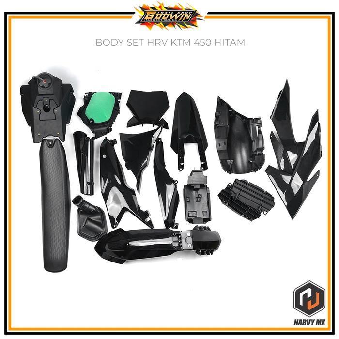 BODY SET Cover Body Full Set Trail Jok Tangki KTM 450 2023 HARVY MX - HITAM - HITAM