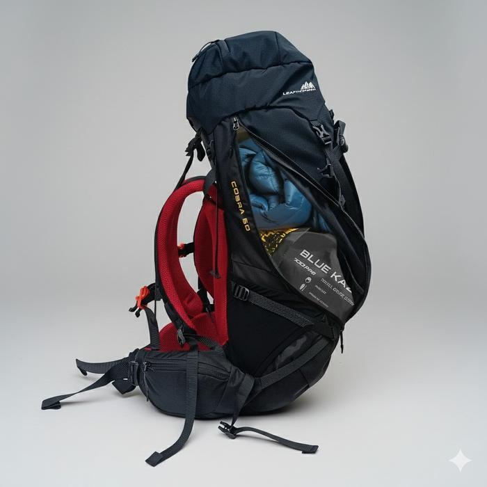 Tas Ransel Hiking 60L Tahan Air - Tas Carrier Cobra - LEAFHOPPER COBRA dengan Fit Bionic &