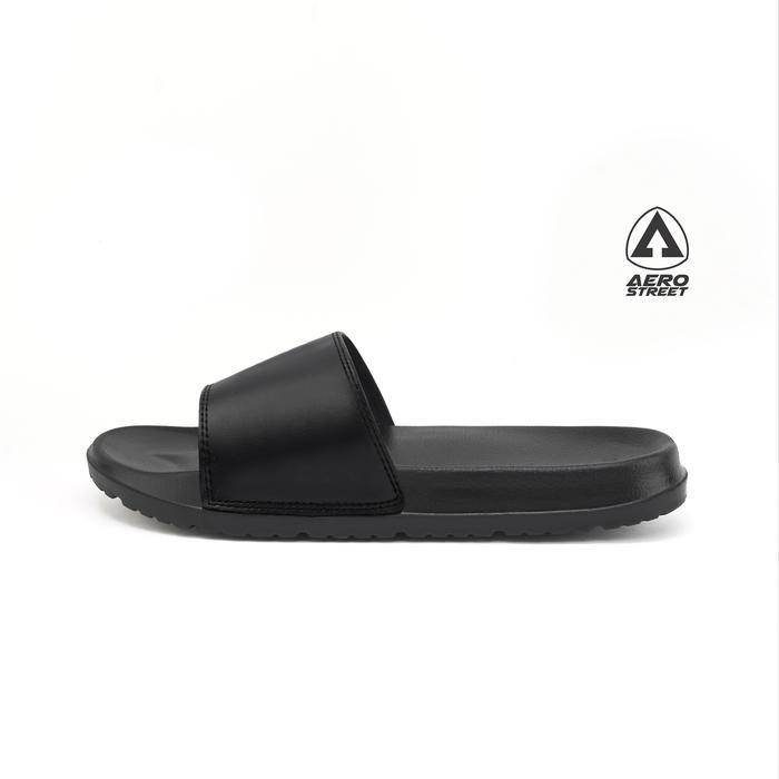 Promo Aerostreet 39-44 Axel Hitam Hitam - Sandal Selop Pria Wanita Baaaa Terlaris