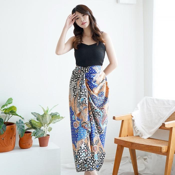 C2W Clothtowear Batik Rok Batik Wanita Panjang Satin Motif Print All Size Lingkar Pinggang Elastis W