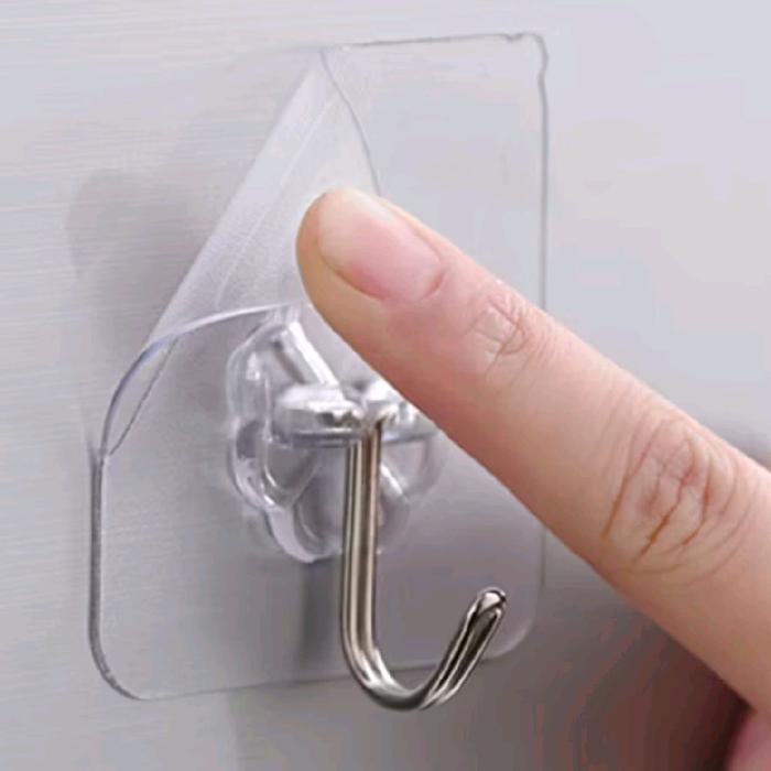 [LIVE] GANTUNGAN DINDING HOOK TRANSPARAN ISI 10PCS UNTUK KAMAR MANDI DINDING RUMAH DESAIN CANTIK