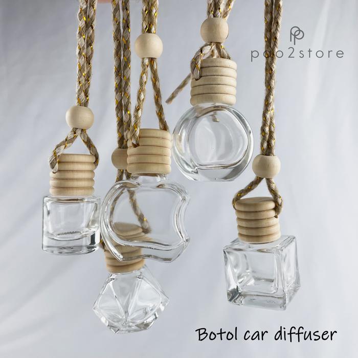 [GROSIR] Botol Car Diffuser / Parfum Mobil Gantung Kaca (Kosong) Karet
