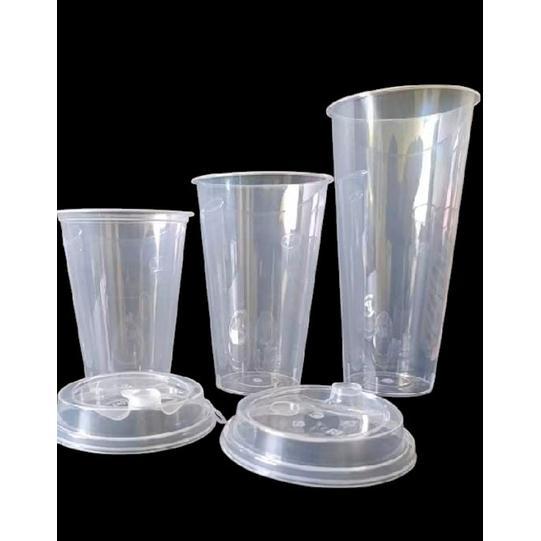 Cup PP Injection 12oz 14oz 16oz Gelas Plastik Boba Cup Lid Stopper