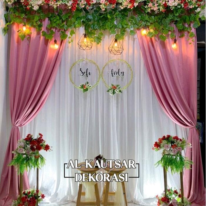 Promo Terbaru Paket Dekorasi Lamaran Simple Ukuran 3Mx2.2M Backdrop Termurah/Paket Dekorasi Lamaran