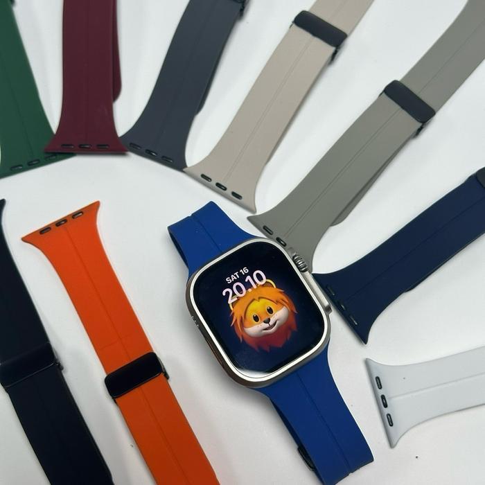 Strap Voided For Apple Watch Ultra Silicone Buckle Magnetic Semua Seri Apple Watch Jam Smartwatch