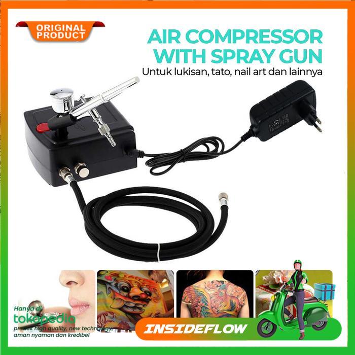 Spray Gun Elektrik Kompresor Mini Air Brush Compressor Airbrush