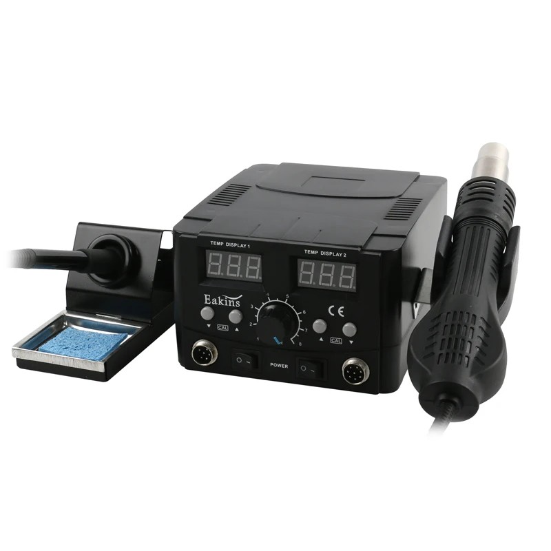 2 IN 1 8586D LED Soldering Station Hot Air Gun Rework Station Electric Soldering Iron Digital For