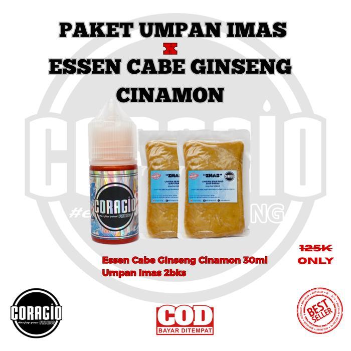 CORAGIO Paket Umpan IMAS 2PCS & Essen Cabe GinSeng Cinnamon 30ml Cocok untuk Pancing Hanya 125K