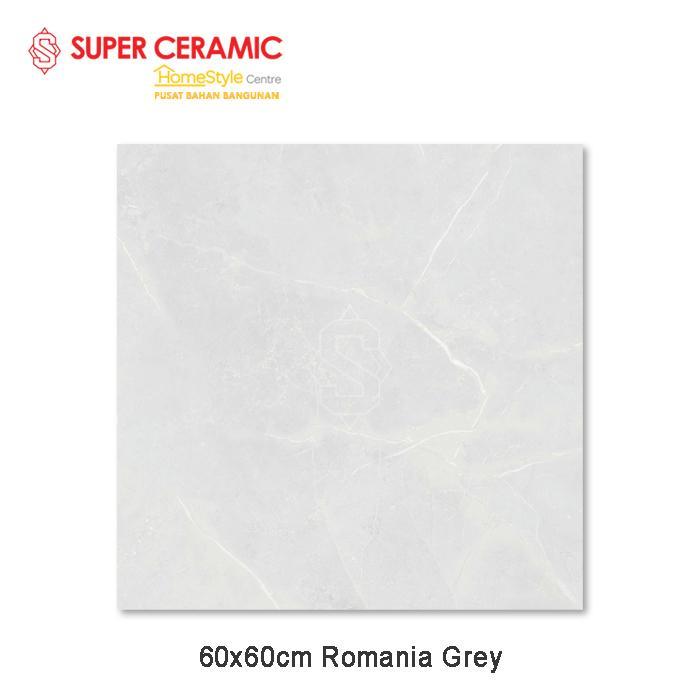 INFINITI 60x60 Granit Lantai - ROMANIA GREY Glossy Kualitas Premium